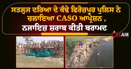 Ferozepur police conducted CASO operation on the banks of Sutlej river, seized illegal liquor.