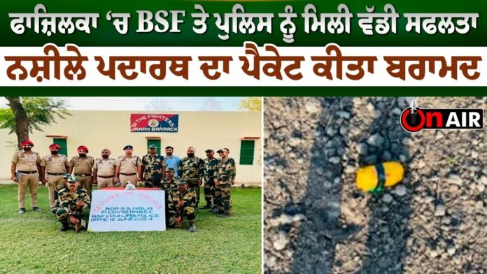 BSF and police got a big success in Fazilka, a packet of narcotics was recovered