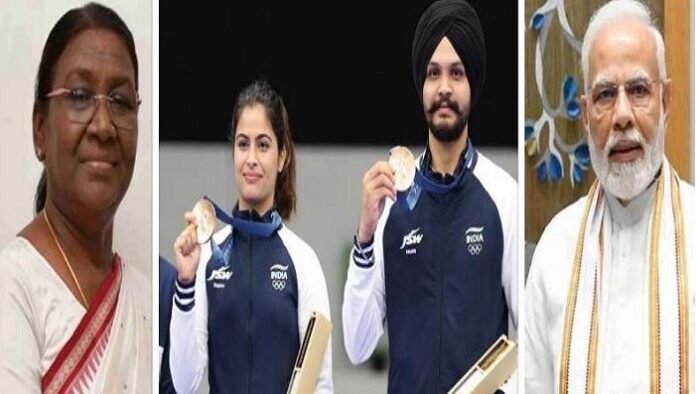 President Murmu and PM Modi congratulated Manu Bhakar and Sarbjot Singh on winning the medal