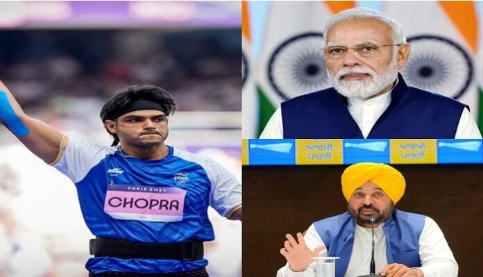 PM Modi and CM Mann congratulated Neeraj Chopra on winning the silver medal