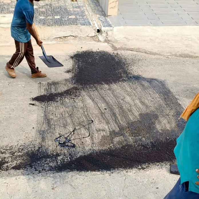 Road patchwork work