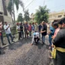 inaugurates road construction works