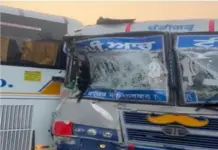 ਪੀ. ਆਰ. ਟੀ. ਸੀ. ਤੇ ਇੰਡੋ ਕੈਨੇਡੀਅਨ ਬੱਸ ਦੀ ਹੋਈ ਟੱਕਰ Road Accident