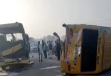 ਰੋਹਤਕ ਵਿਖੇ ਸਕੂਲ ਬਸਾਂ ਦੇ ਟਕਰਾਉਣ ਕਾਰਨ ਬੱਚੇ ਹੋਏ ਫੱਟੜ Accident