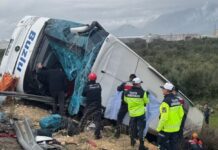 ਤੁਰਕੀ ਵਿਖੇ ਬਸ ਪਲਟਣ ਕਾਰਨ 9 ਦੀ ਮੌਤ 26 ਜ਼ਖ਼ਮੀ Turkyie Accident
