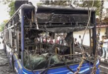 ਡੀ. ਟੀ. ਸੀ. ਇਲੈਕਟ੍ਰਾਨਿਕ ਬਸ ਅੱਗ ਲੱਗਣ ਕਾਰਨ ਹੋਈ ਸੜ ਕੇ ਸੁਆਹ Bus Burn