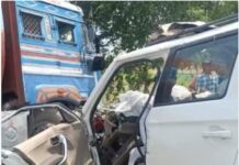 ਕਾਰ-ਟੈਂਕਰ ਟੱਕਰ ਵਿਚ ਛੇ ਨੌਜਵਾਨਾਂ ਦੀ ਮੌਤ ਇਕ ਜਖਮੀ Acciddent