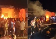 ਗੁਜਰਾਤ `ਚ ਬੱਸ ’ਚ ਲੱਗੀ ਅੱਗ ਵਿਚ 4 ਯਾਤਰੀ ਜਿ਼ੰਦਾ ਸੜੇ Bus Incident