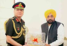 ਮੁੱਖ ਮੰਤਰੀ ਪੰਜਾਬ ਨੇ ਕੀਤੀ ਭਾਰਤੀ ਫੌਜ ਦੇ ਮੁਖੀ ਨਾਲ ਮੀਟਿੰਗ Meeting
